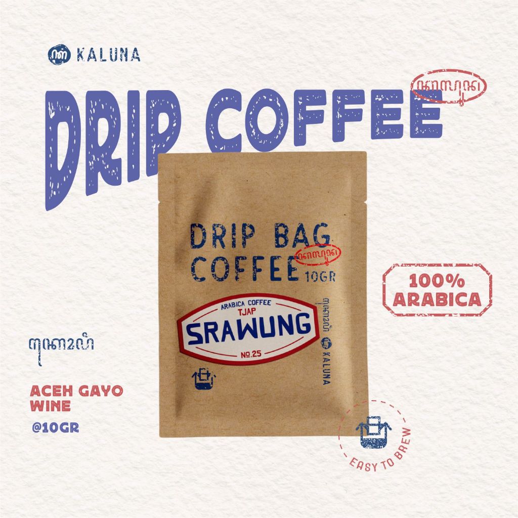 

Drip Bag Coffee 100% Arabika Aceh Gayo Wine (Srawung) - Kaluna Kopi Filter Seduh Instan Tanpa Ampas