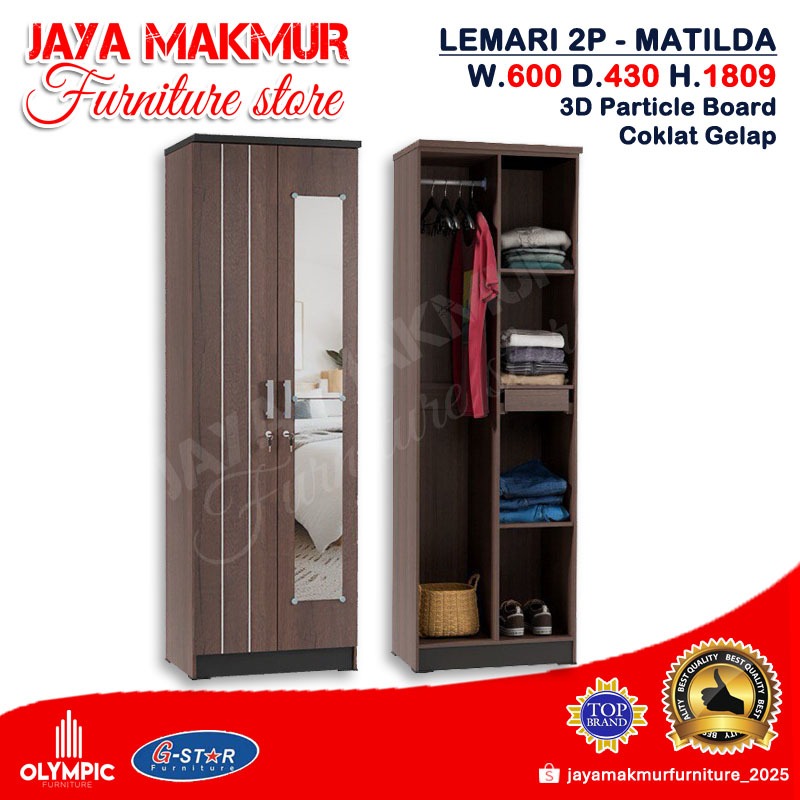 Olympic/ GStar Lemari Pakaian/ Baju Kecil - 2Pintu Matilda