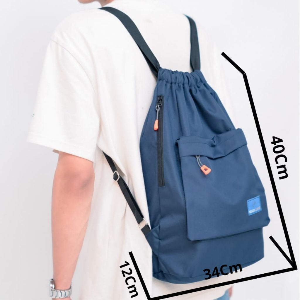 TAS SERUT MULTIFUNGSI STRING BAG GENDONG WATERPROOF PRIA&WANITA UNTUK KULIAH, OLAHRAGA, BERSANTAI, S