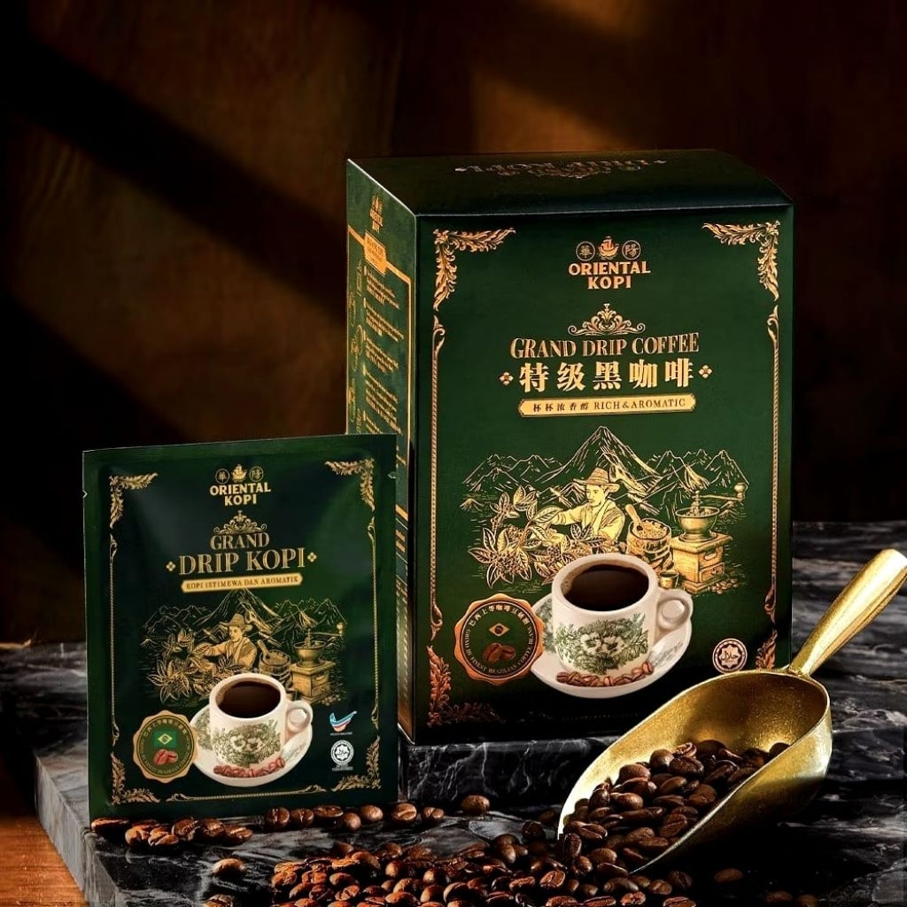 

Oriental Kopi Grand Drip Kopi Hitam 10 sachet x 18g / Grand Drip Kopi Asli Malaysia