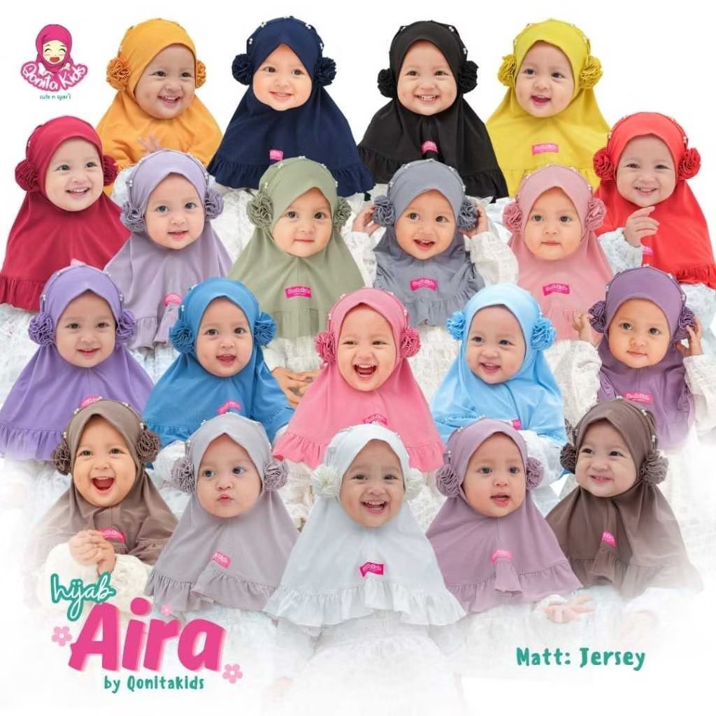 KAGUMI - AIRA (0 - 9 th) Hijab Bergo Anak Perempuan, hijab pompom lucu syari muslim cantik nyaman Si