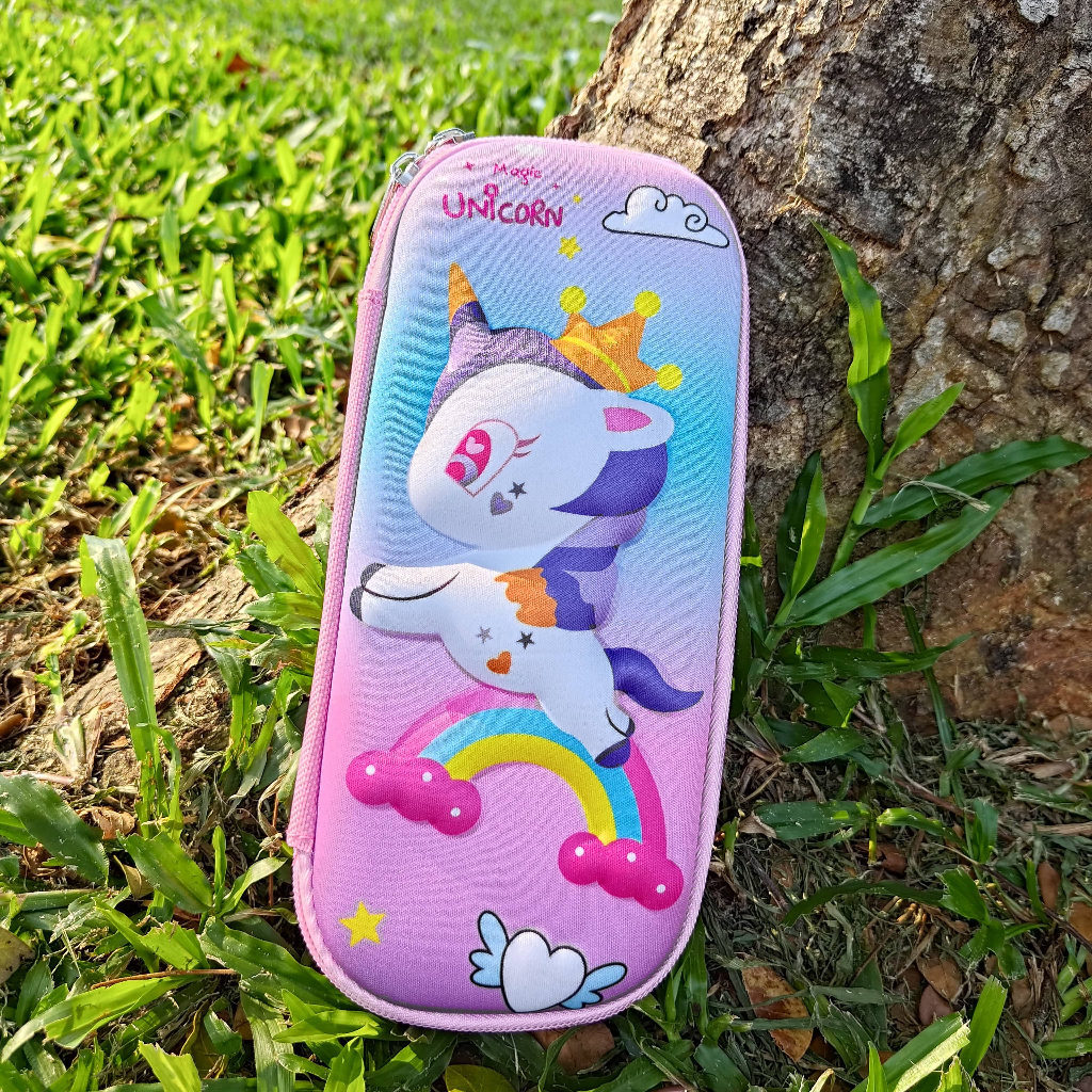

Kotak Pensil 3D Karakter Unicorn Poni Pouch Pensil 3 Dimensi Lucu Anak Sekolah TK-SD