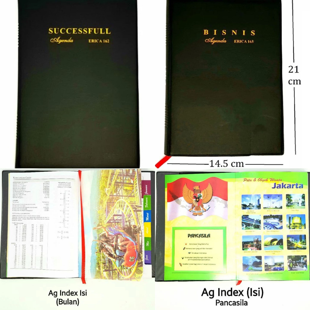 

Buku Notes Catatan Agenda Index ERICA 163 TEBAL Bussiness Successfull Agenda (21,5 x 15 cm) Isi 284 Halaman