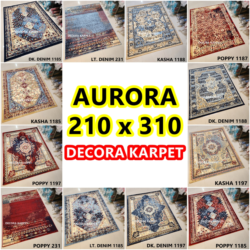 DECORA Karpet Permadani AURORA Ukuran Besar 210 x 310 Motif Turki Klasik
