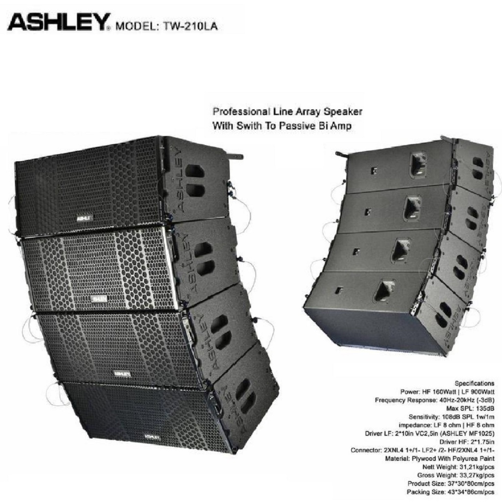 Speaker Pasif Line Array ASHLEY TW210LA TW 210 LA ORIGINAL 12 INCH TW 210LA TW210 LA