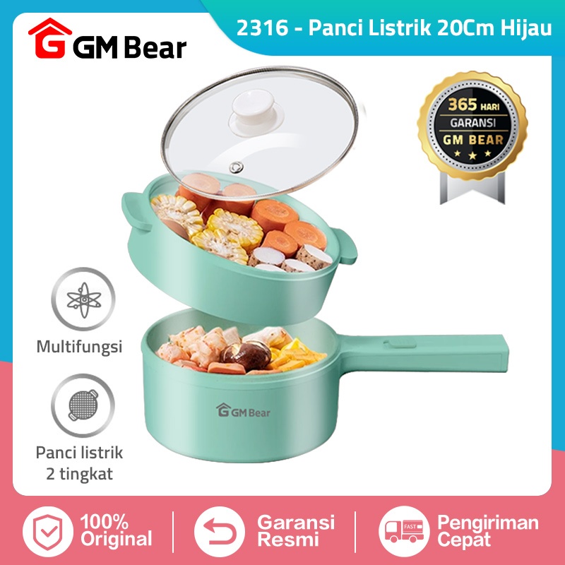 GM Bear Panci Listrik Serbaguna 2L P0257 Panci Elektrik - Kompor Listrik Panci Penggorengan Listrik