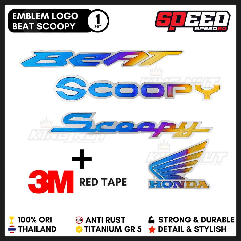 Probolt Titanium Emblem Logo Scoopy Beat Honda Wings Beat Grade 5