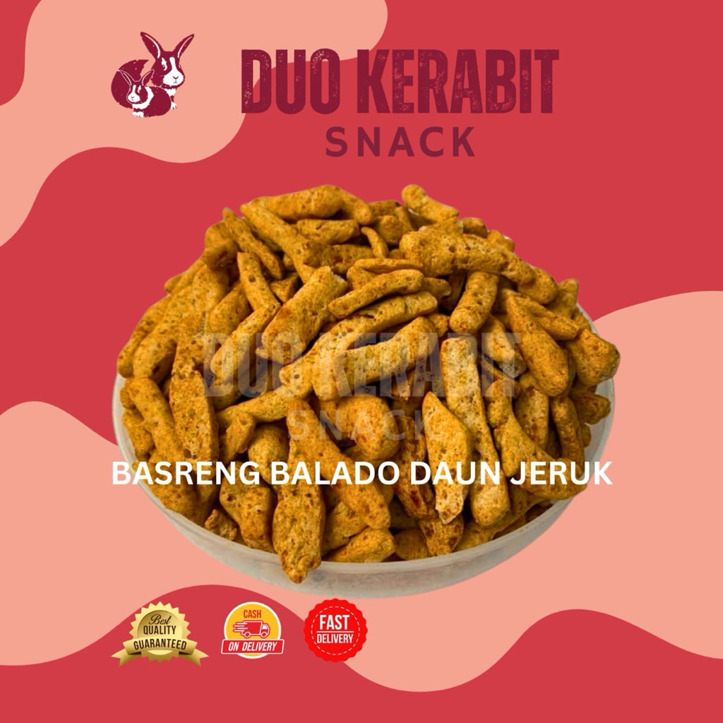 

Basreng balado daun jeruk Duo Kerabit Snack 250gram,500gram