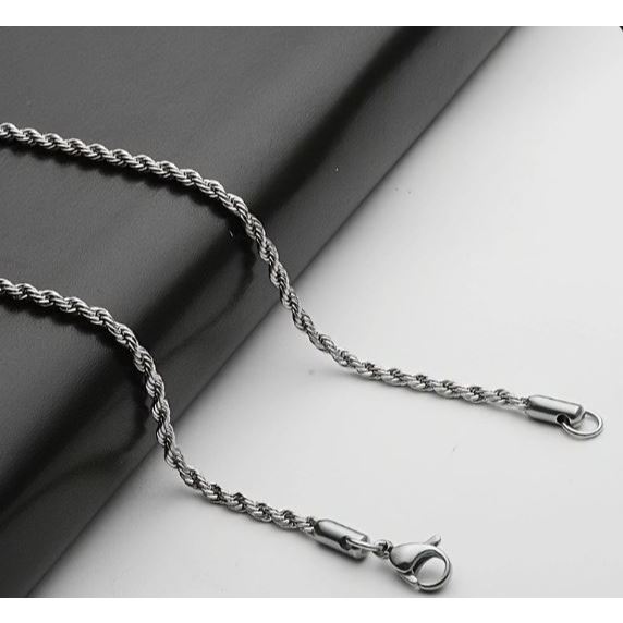 Kalung Rantai Tambang Pria Anti Karat Kalung Tambang Titanium Pria