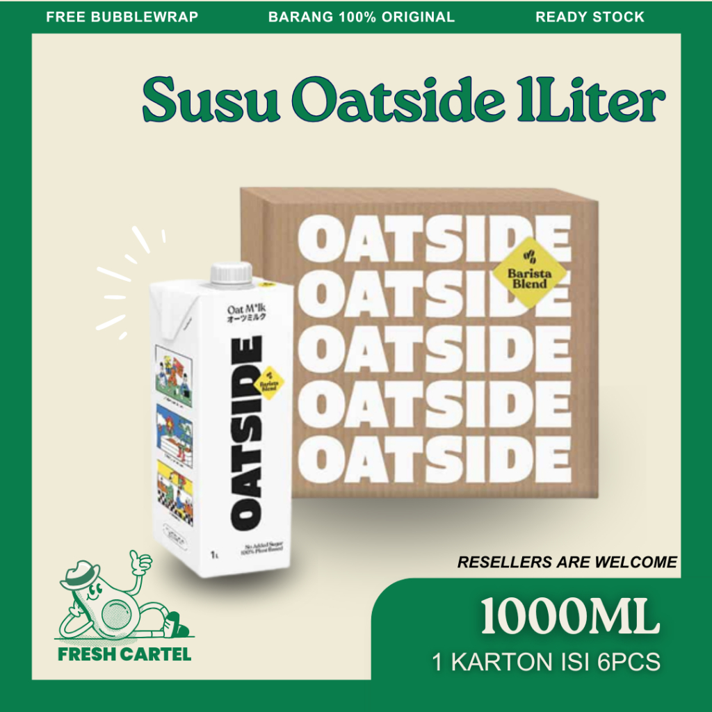 

Oatside Oat Milk 1 Liter Karton isi 6pcs 1000ml | Susu Oat Premium Barista Blend - Chocolate