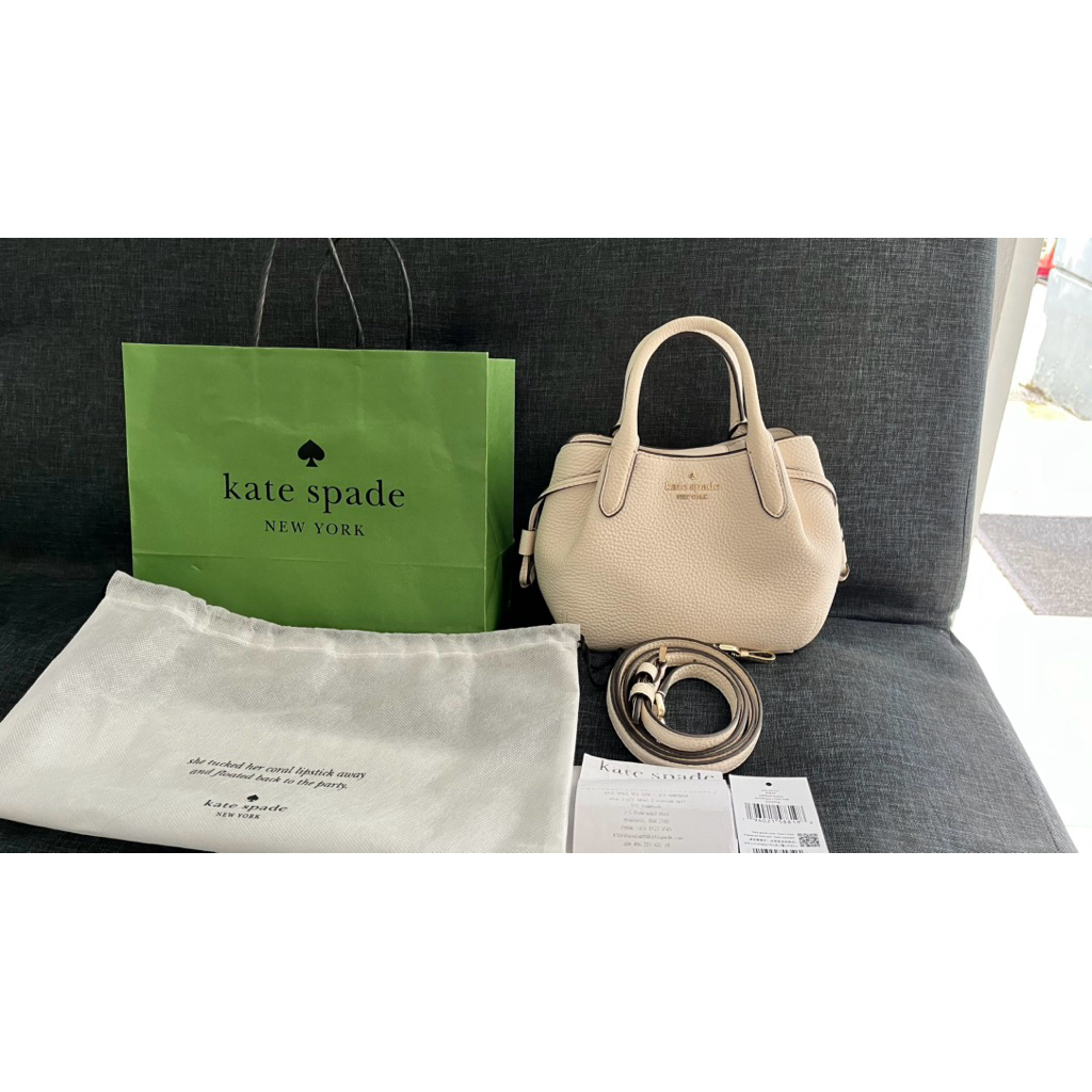 preloved tas sling mini satchel dumpling bag ks white