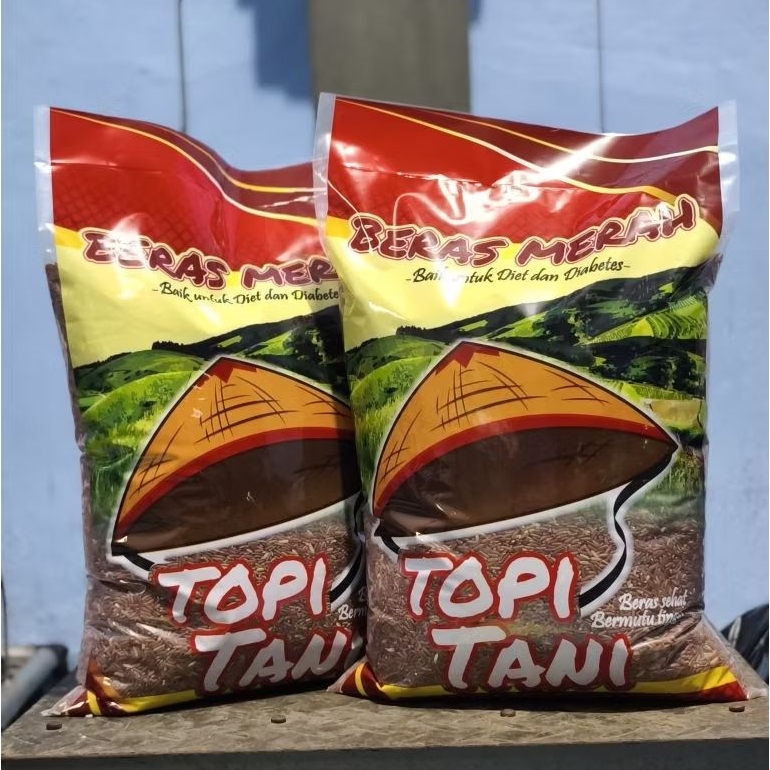 

RB BERAS MERAH TOPI TANI 5KG (Merah Sosoh organik) - Original SUPER PREMIUM