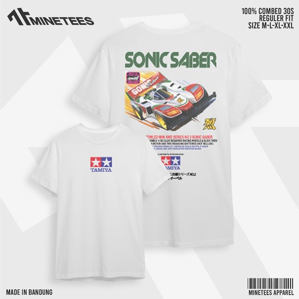 Kaos Tamiya SONIC SABER Vintage Combed 30s Putih