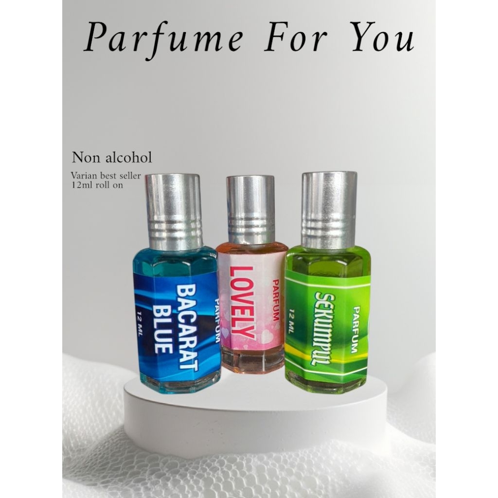 Minyak Wangi Non Alcohol Tahan Lama Pria Wanita Murah Wangi Tahan Lama 12ml Roll On Parfum Oles Isi 