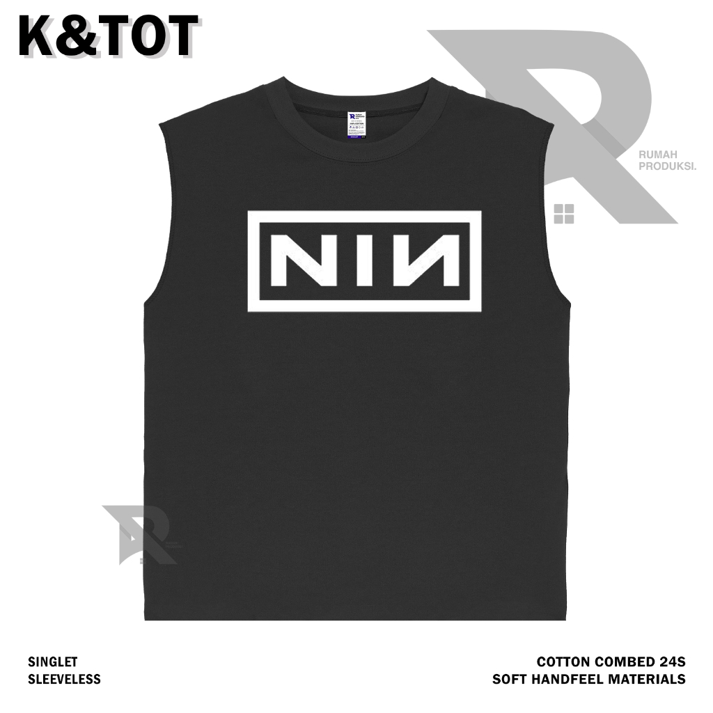 KAOS BAJU SINGLET NIN LOGO BAND | BAND METAL MUSIK ROCK | T-SHIRT SINGLET HITAM STYLE Y2K VINTAGE BO