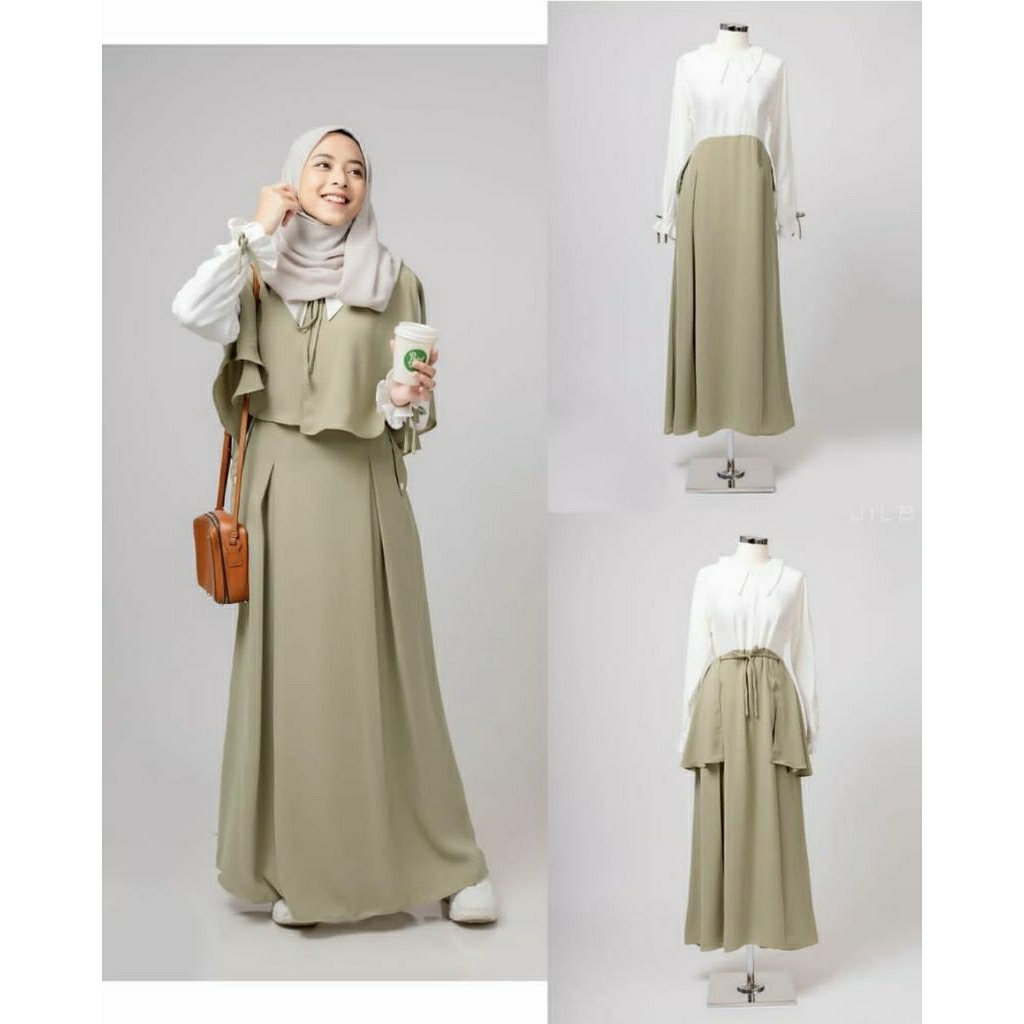 JENNA DRESS JILBRAVE Special Edition Motif Premium Raya Collection | 4 IN 1 Style Gamis Stylish deng