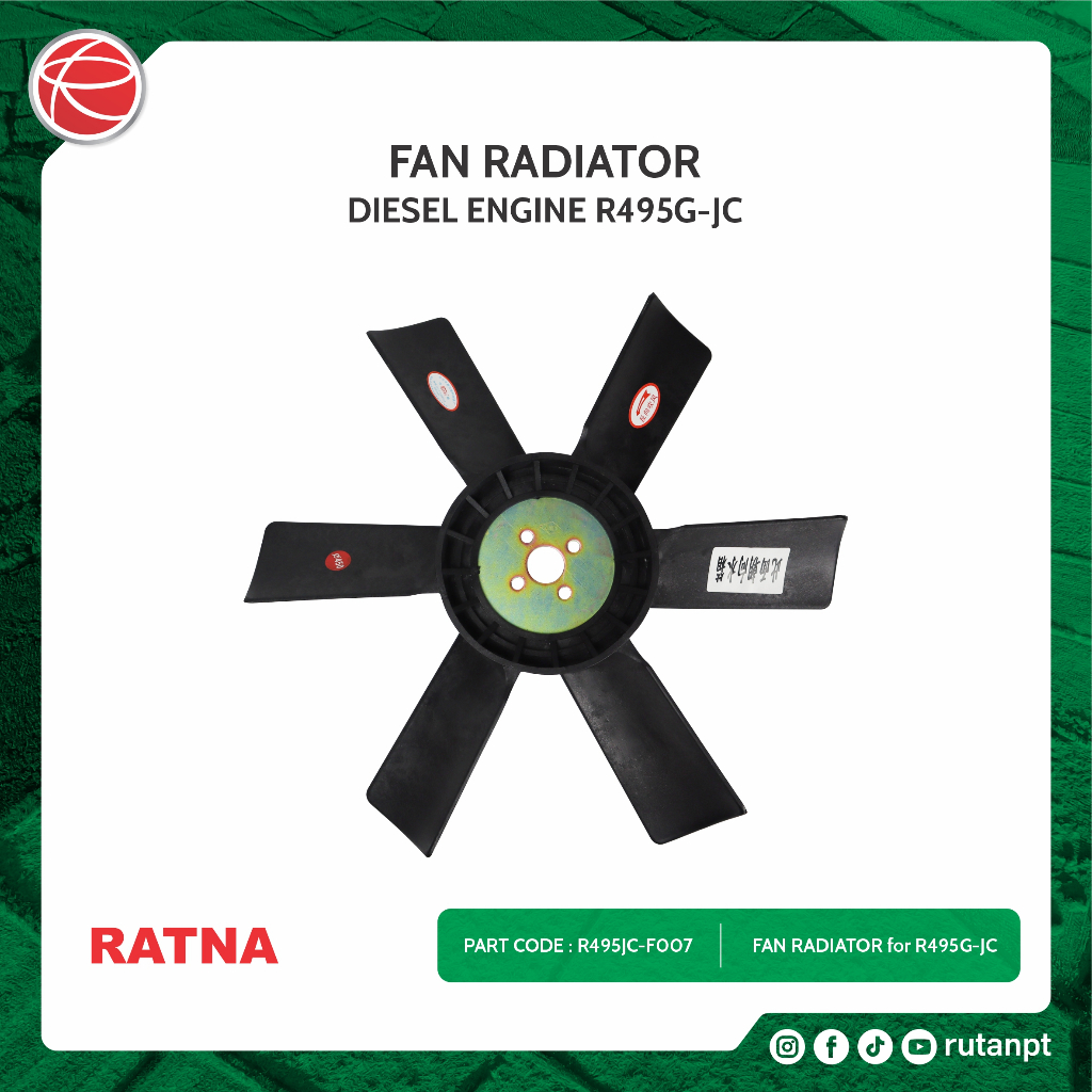 FAN RADIATOR / SPAREPART FOR RATNA R495G-JC / KIPAS MESIN DIESEL RATNA / DIESEL ENGINE