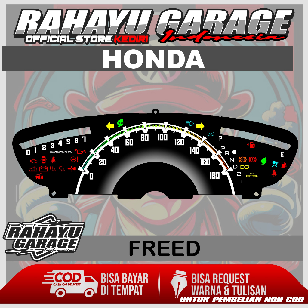 PAPAN SPEEDOMETER CUSTOM HONDA FREED panel spidometer honda freed