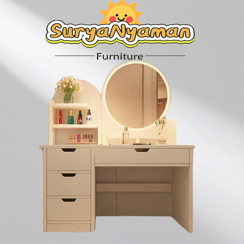 【COD】Meja Rias Organizer Meja Rias Meja Kecil Terintegrasi Kamar Tidur Minimalis Modern Ins( layanan