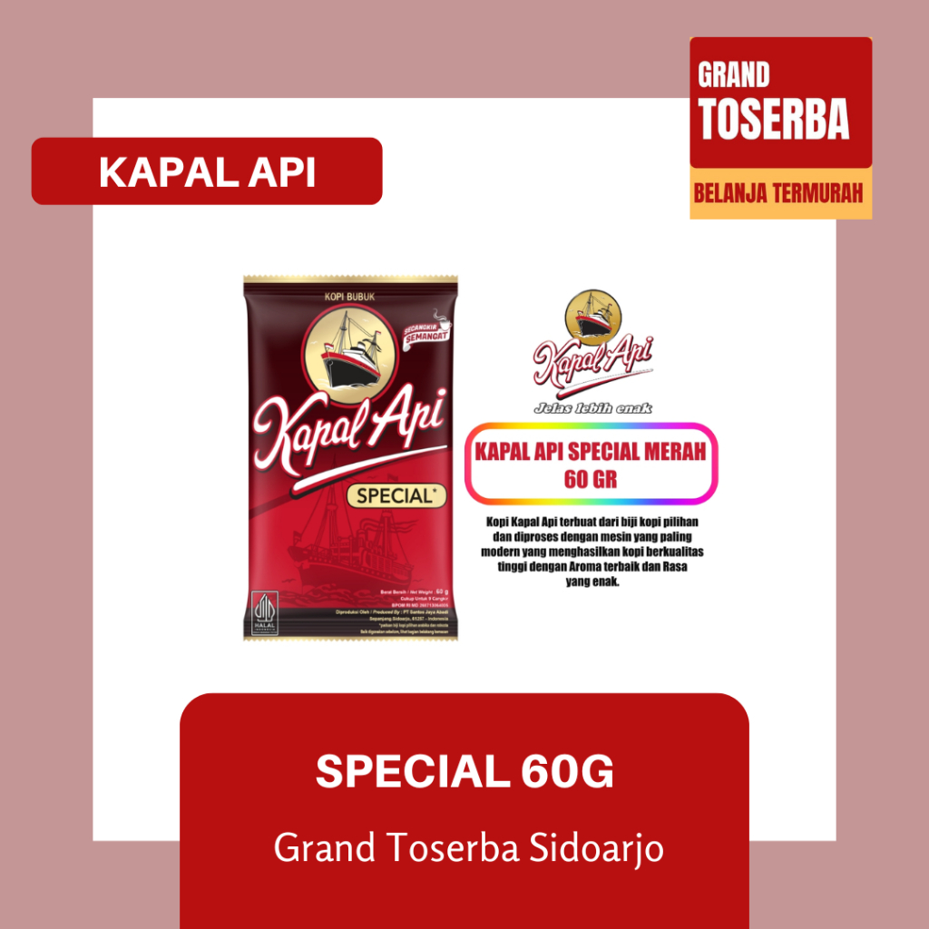 

KAPAL API KEMASAN 60g - 65g ALL VARIAN / KOPI INSTAN BUBUK PRAKTIS