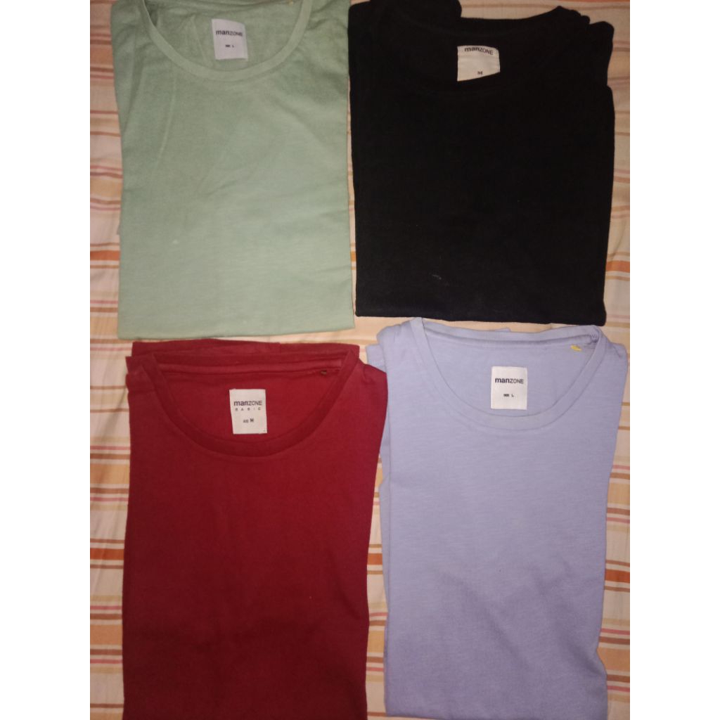 Kaos Polos Manzone Preloved 4 pcs