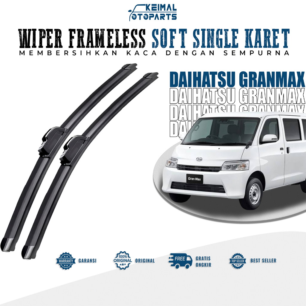 [BISA COD] Wiper Mobil Pick Up Gran Max Sapuan Kaca Mobil Model Frameless Banana Karet 1 Set Ori Var