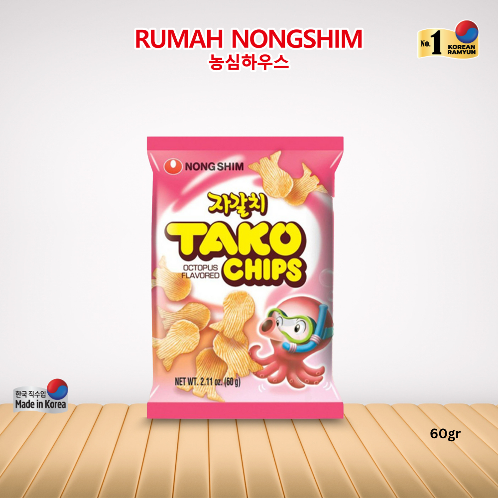 

Nongshim - TAKO CHIPS 60 gram Snack Rasa Gurita Asli dari Korea