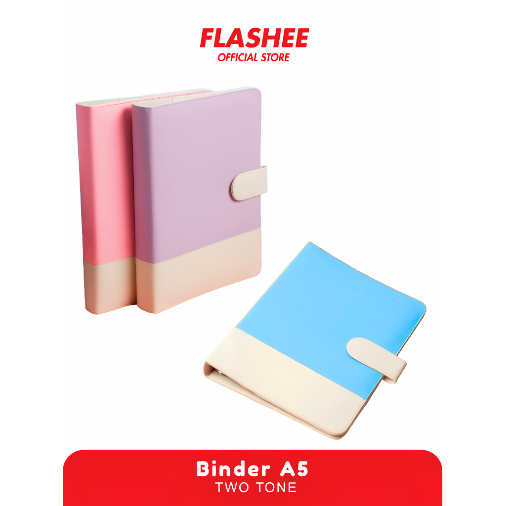 

Buku Tulis Binder Eksklusif A5 20 Ring Two Tone Biru Muda Krem Warna Kombinasi Kulit Sintetis