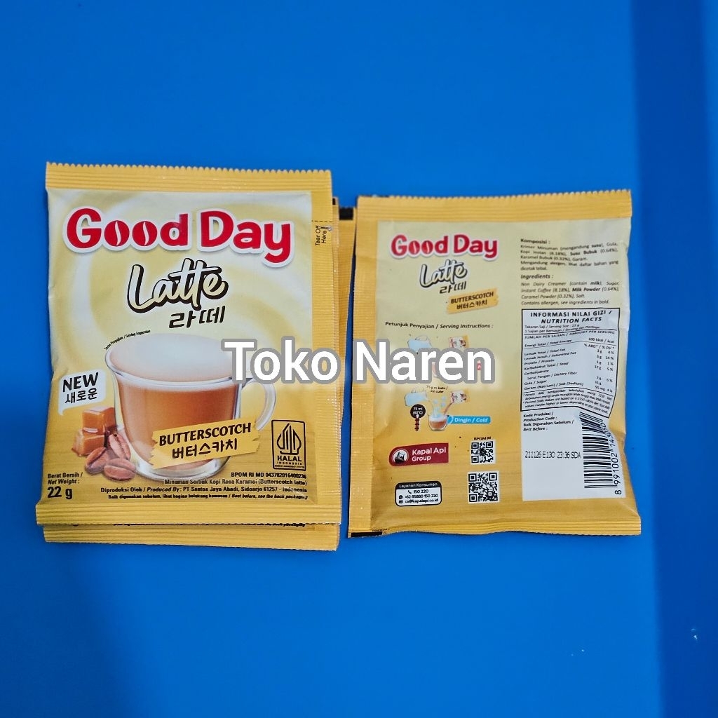 

Forcysn Goodday Latte Original Dan Butterscotch Isi 22Gr 1 Renceng Isi 10Pcs