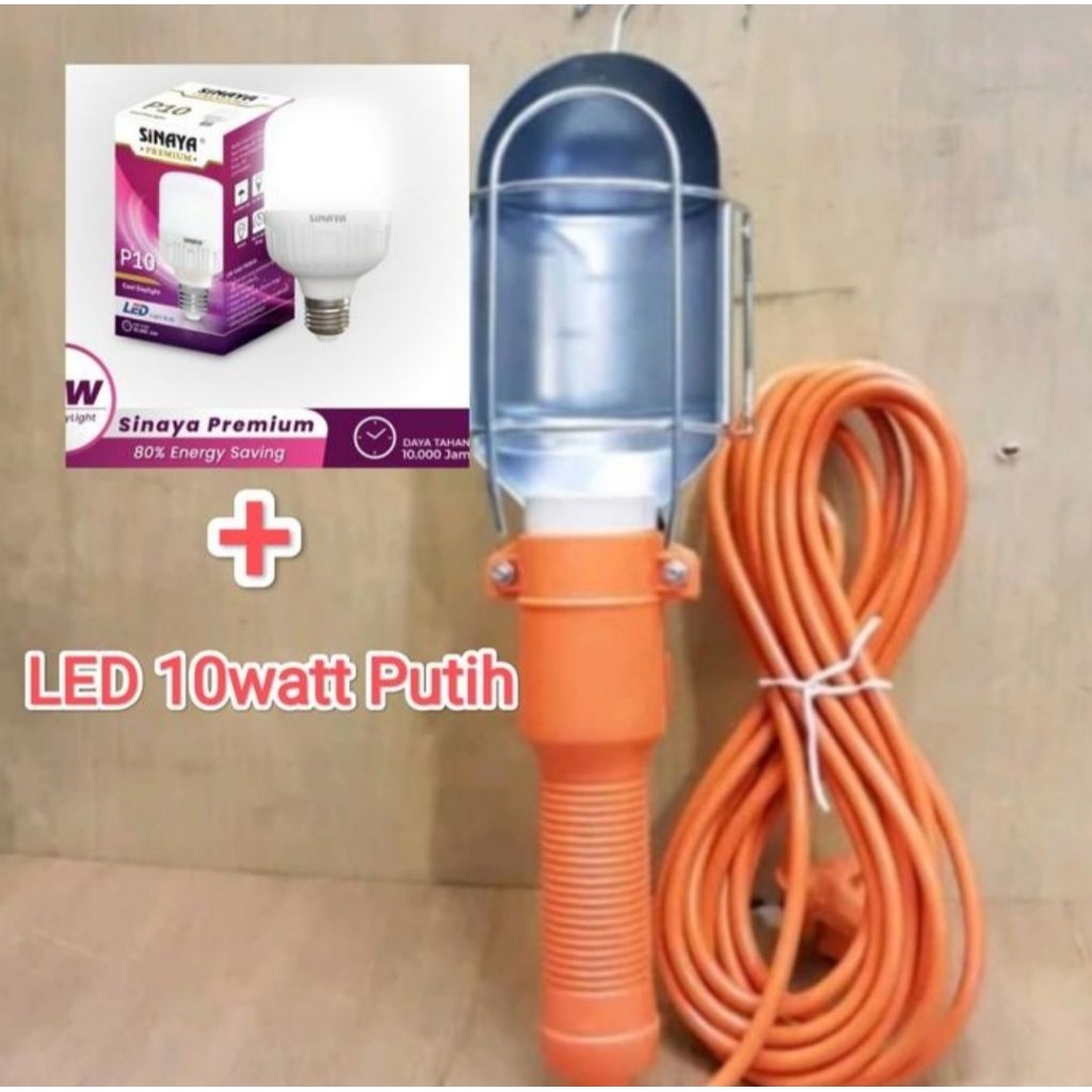 Lampu kerja Lampu Bengkel dengan Kabel 10meter Lampu Darurat Kerja