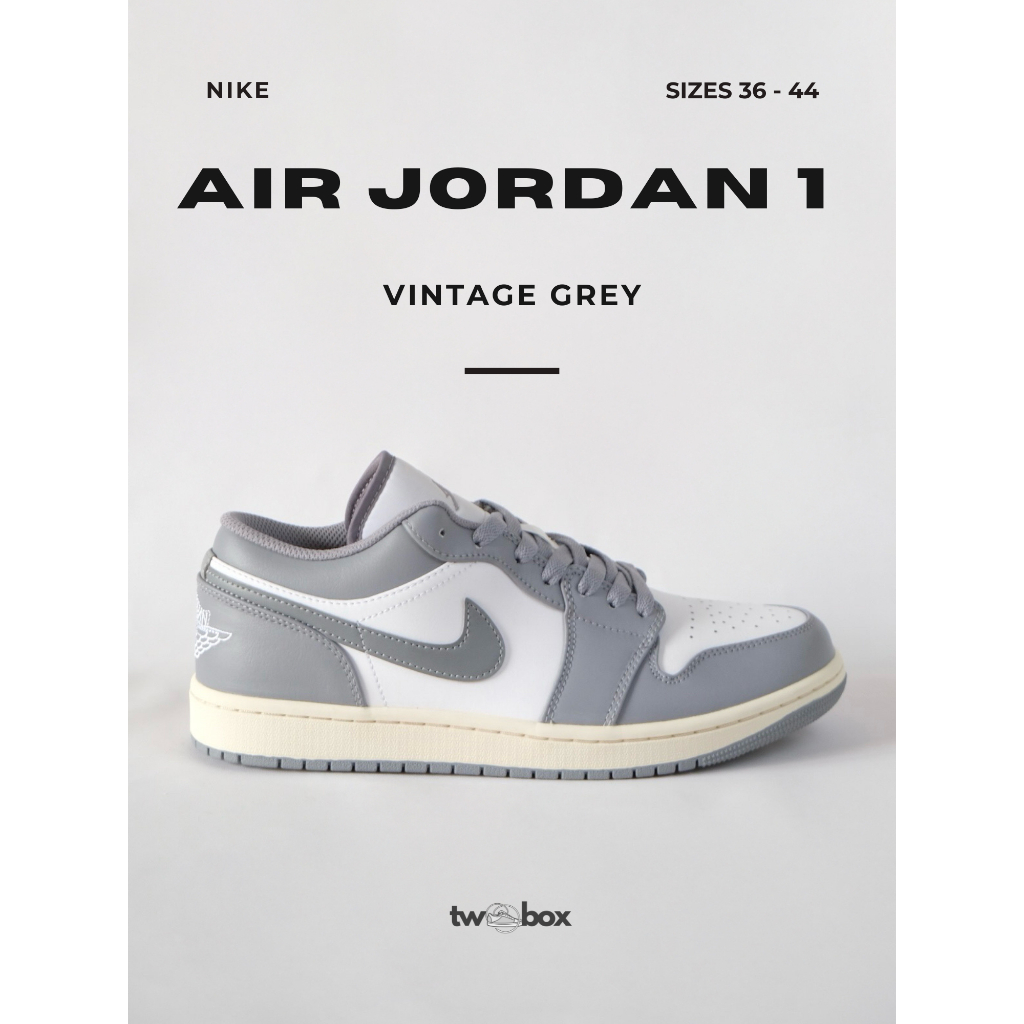 Nike Air Jordan 1 Low Retro Vintage Grey Stealth Grey White Grey