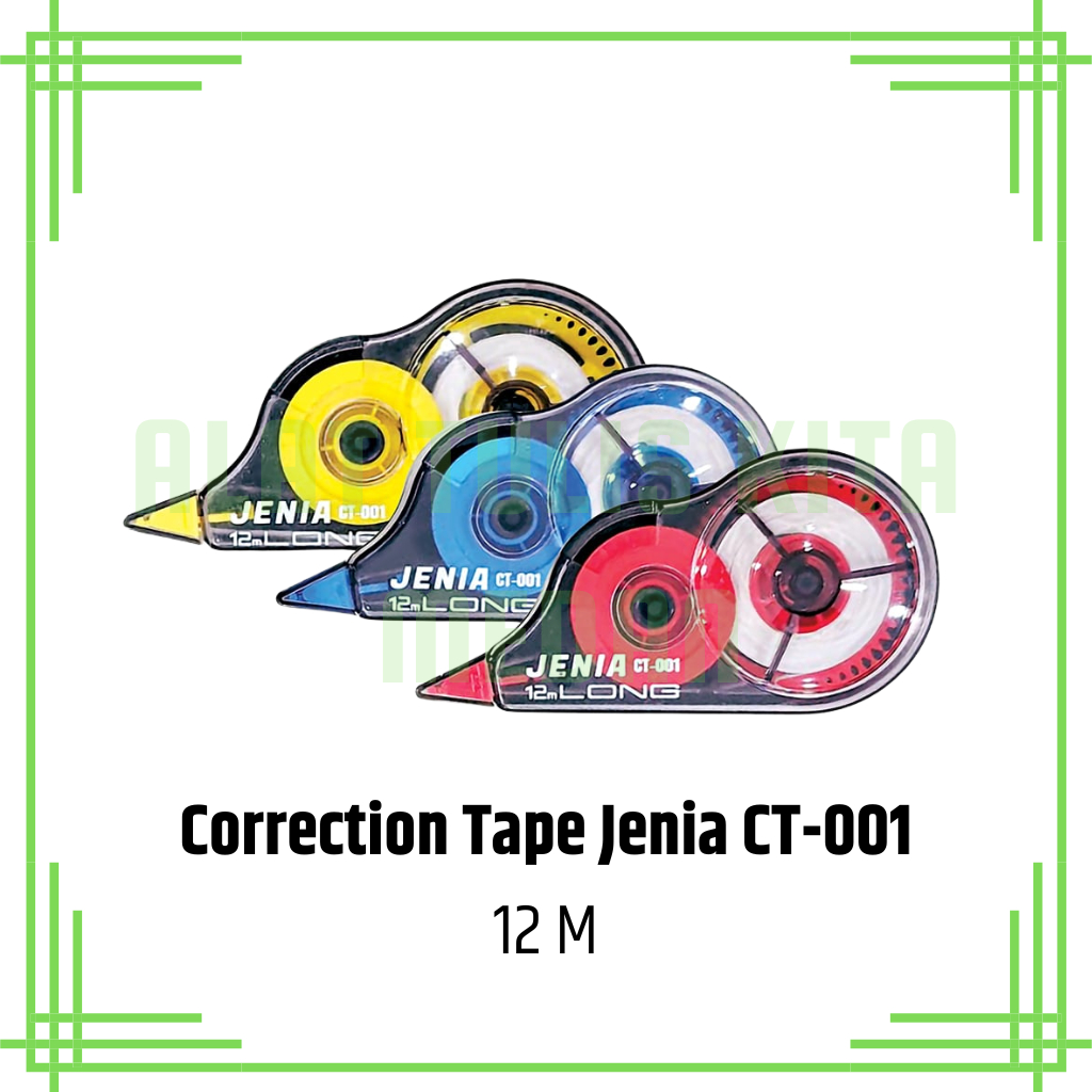 

(1 Pcs) Correction Tape Jenia CT-001 12M Panjang / Penghapus Tipex Pita Kertas Jenia CT-001 12M