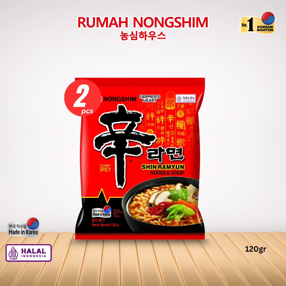 

Bundling DUA - Nongshim SHIN RAMYUN Noodle Soup ORIGINAL [120 gram x 2 pcs]