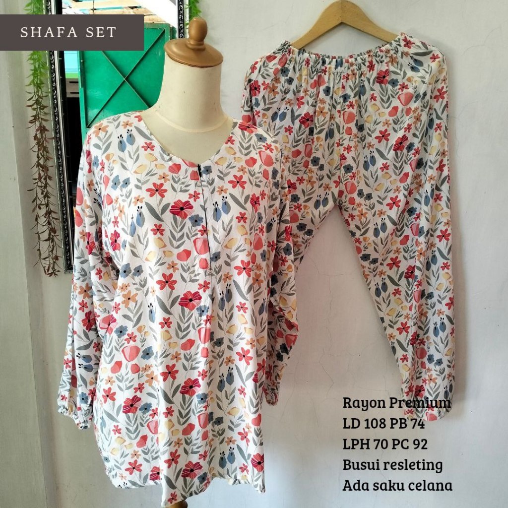 BABYDOLL LENGAN PANJANG CELANA PANJANG PIYAMA WANITA RAYON PREMIUM