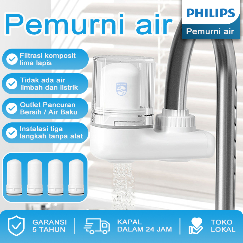 PHILIPS Saringan Air Kran Pemurni Air - Water Purifier Filter untuk Air Minum Bersih & Sehat