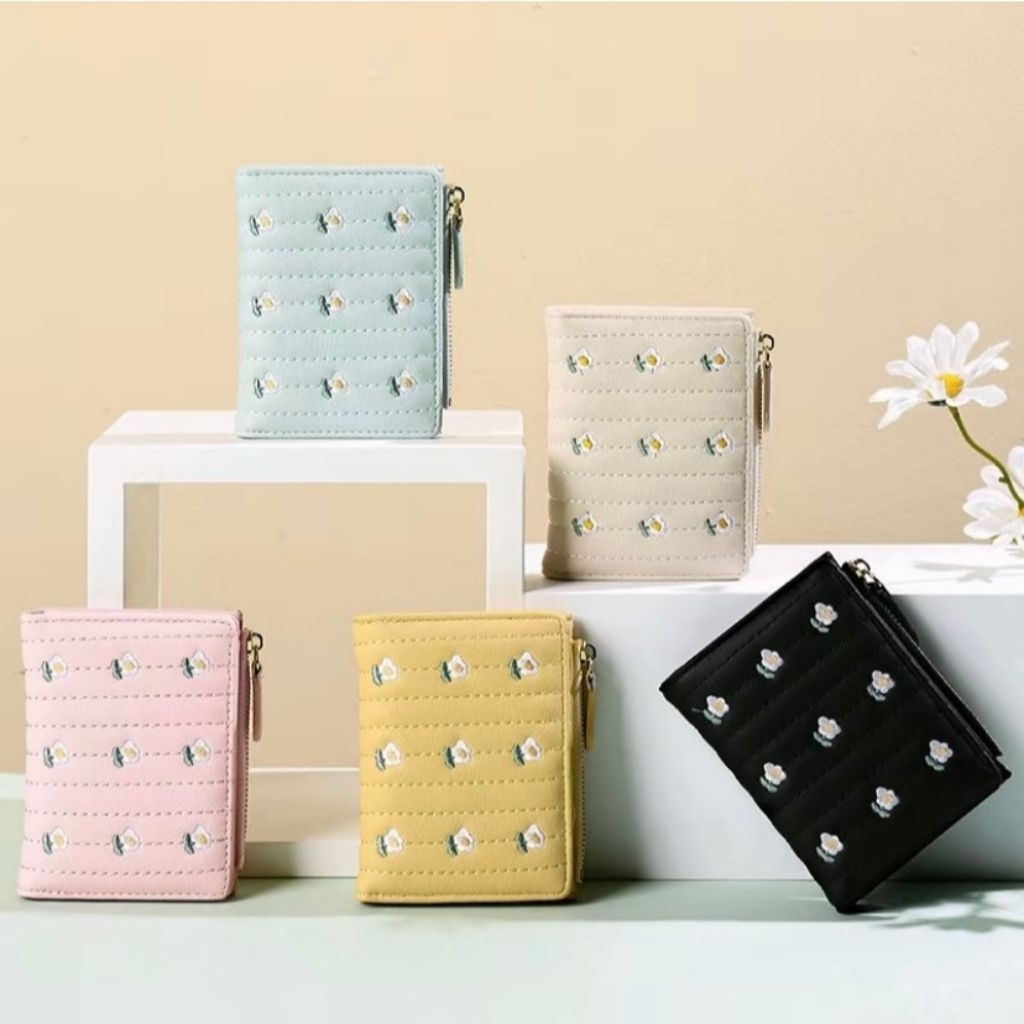 Dompet wanita Aesthetic bordir/dompet mini wanita/dompet genggam wanita/dompet berkualitas baik