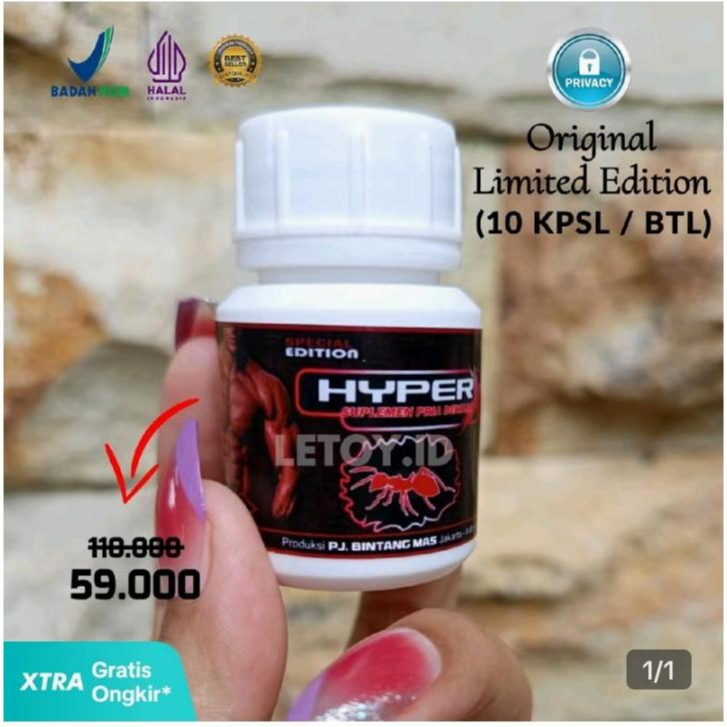 

Madu Bubuk Herb HP HIP3R BOTOL 10 btr Original Madu Syrup Honey