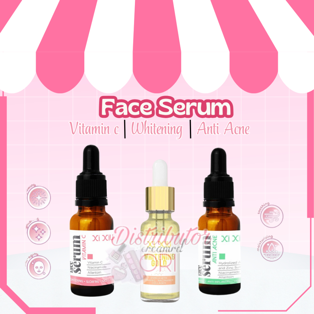 XI XIU Face Serum Vitamin C | Anti Acne | Whitening Gold Vit C | Anti Jerawat Xixiu | Serum gold