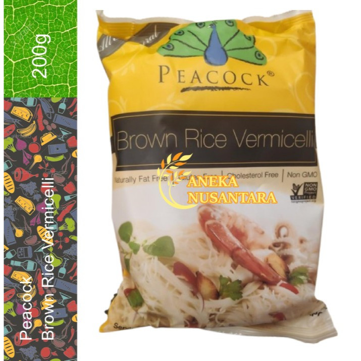 

Peacock Brown Rice Vermicelli 200gr Bihun Beras Merah 200 gram Promo