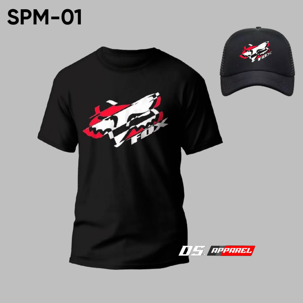 KAOS DISTRO SUPERMOTO FOX RACING~KAOS OTOMOTIF/BONUS TOPI KEREN / BAHAN TEBAL / KAOS ATASAN PRIA