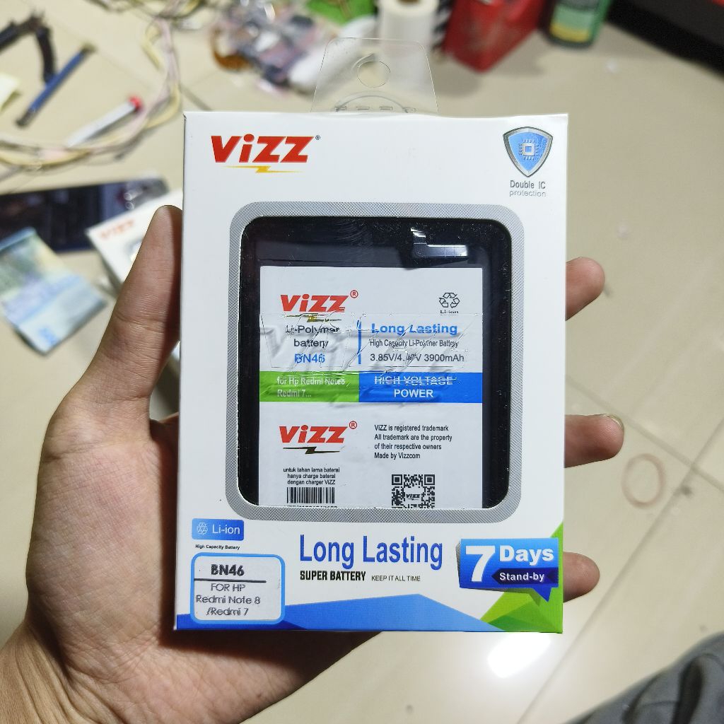 BATERAI VIZZ DOUBLE POWER REDMI 7 /NOTE 8 BN46 ORI VIZZ