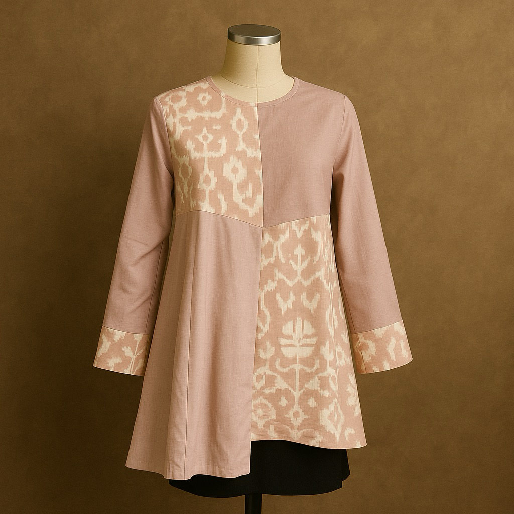 Atasan Batik Warna Salem Kotak2