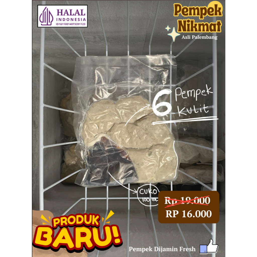 

6 Pempek Kulit + cuko 100 ml - Asli Palembang [Pempek NikMat]