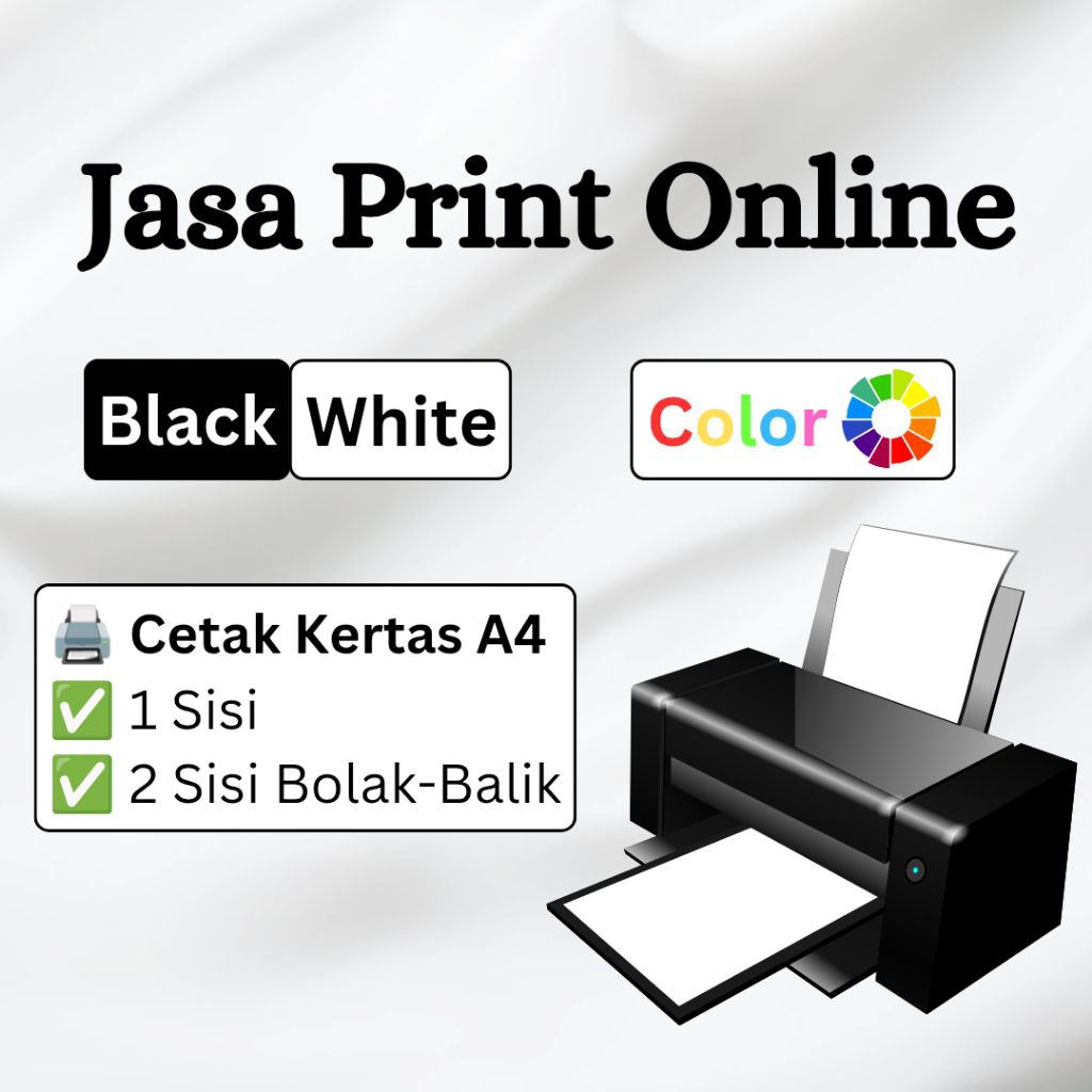 

Print Kertas Ukuran A4 Satu Sisi dan Bolak Balik / Cetak Kertas Warna dan Hitam Putih / Cetak Tugas, Makalah, Kliping, Laporan