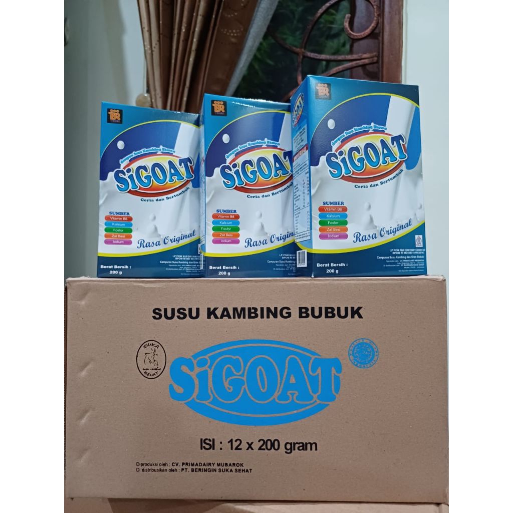 

SIGOAT SUSU KAMBING ETAWA BUBUK_ORIGINAL_12 BOX @200 gram