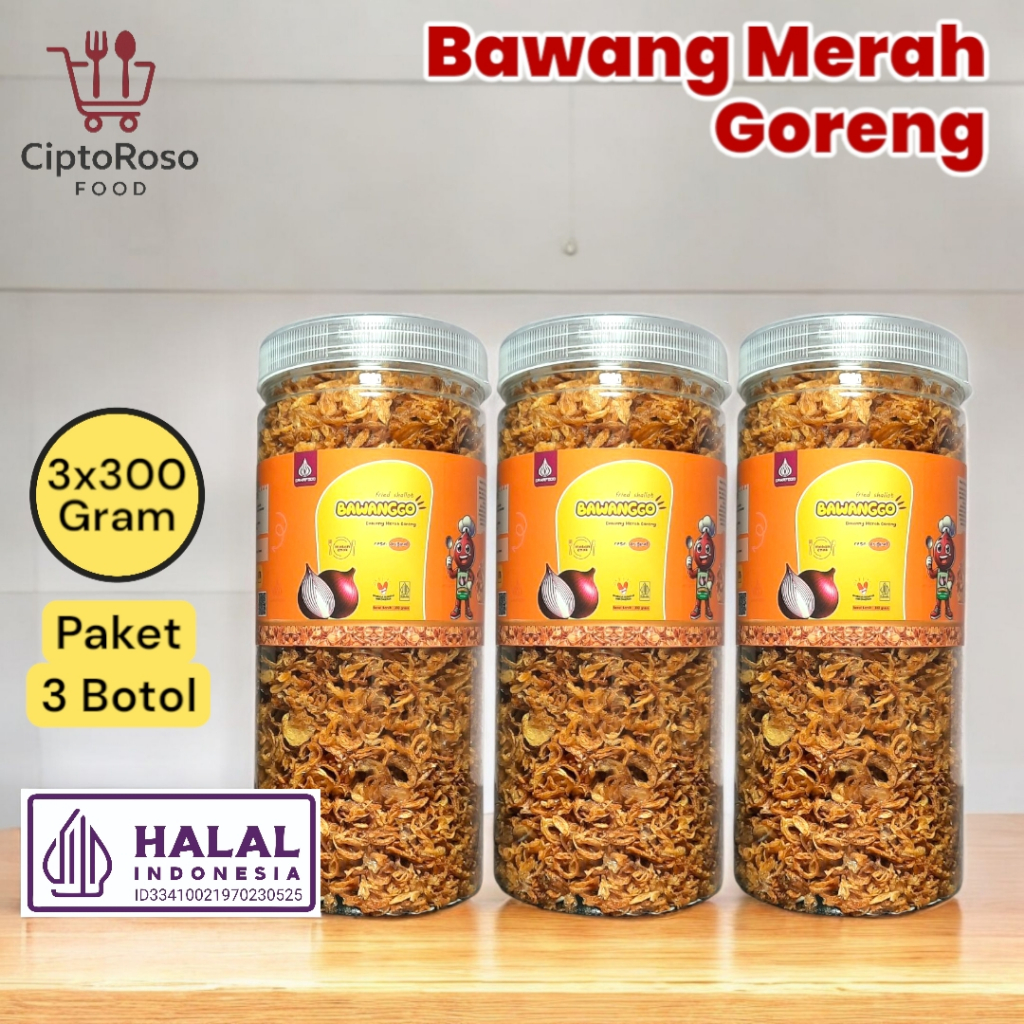 

Bawang Goreng Asli paket 3botol Kriuk Renyah BawangGo Tanpa Campuran