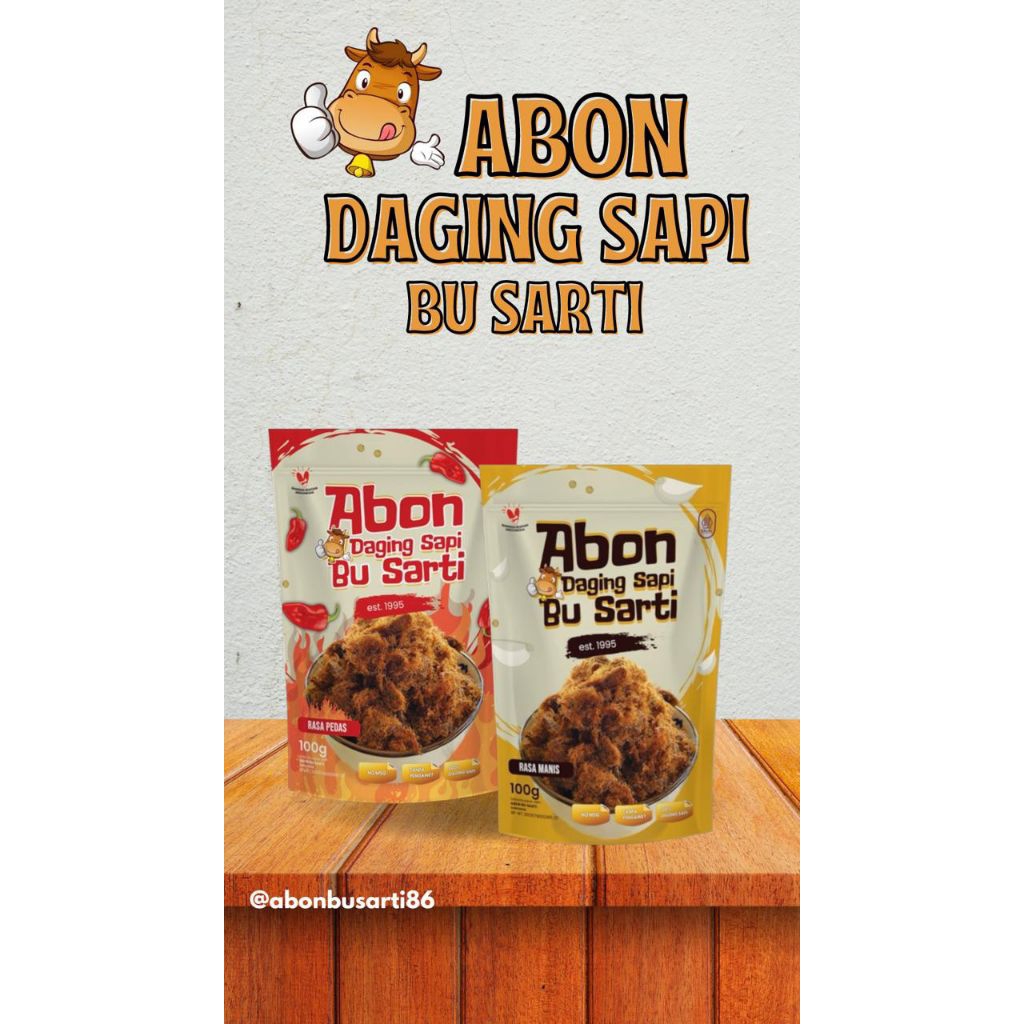 

Abon Daging Sapi Bu Sarti 100 Gram (rasa pedas dan manis)