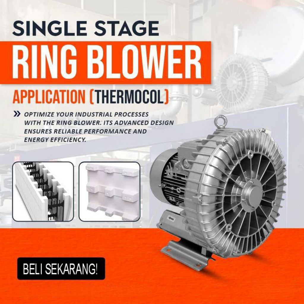 RING BLOWER 3HP AERATOR IPAL TAMBAK ROTOR VORTEX 2.2KW 3 phase