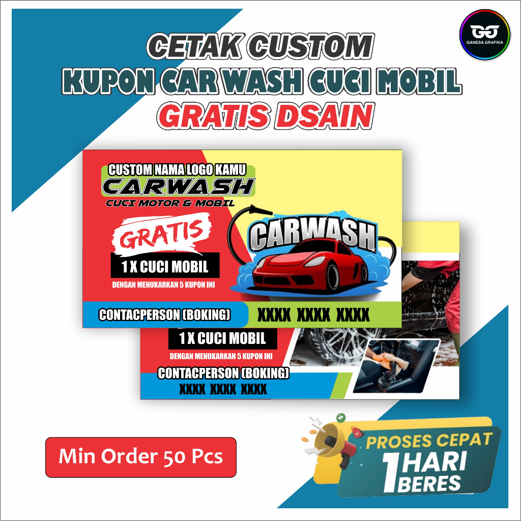 

KUPON CUCI MOBIL CUSTOM BAHAN TEBAL GLOSSY TIDAK LUNTUR KUPON CAR WASH CUSTOM KUPON STEAM MOBIL