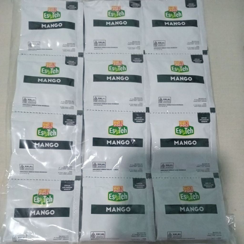 

Serbuk Rasa Poci Apel, mangga, jeruk, blackcurrant 1 renceng isi 10 saset